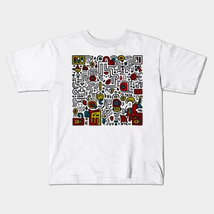 Pop Art Abstract (Haring Inspired) Kids T-Shirt